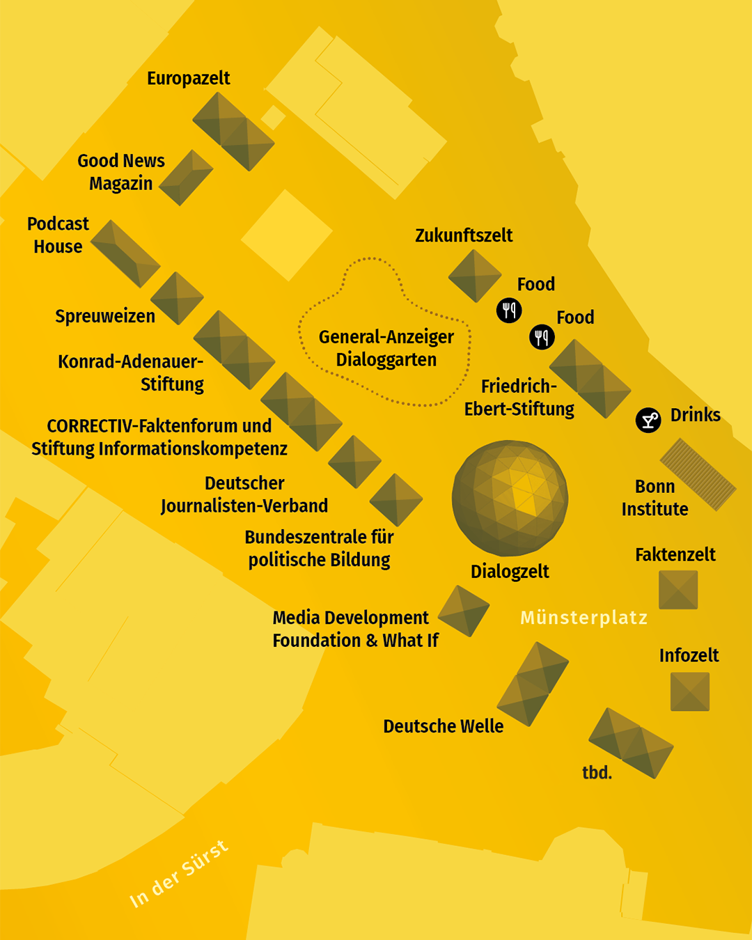Lageplan des Münsterplatzes während des b° future festival 2026
